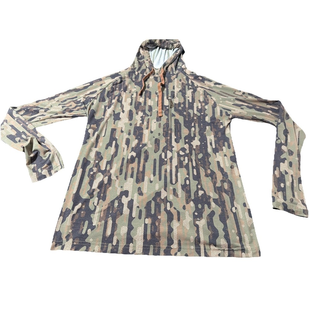 Duck Camp Lightweight Performance Hoodie Mens Small Woodland Camo Hunting